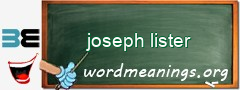 WordMeaning blackboard for joseph lister